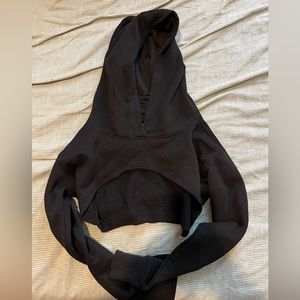Black Cropped Hoodie